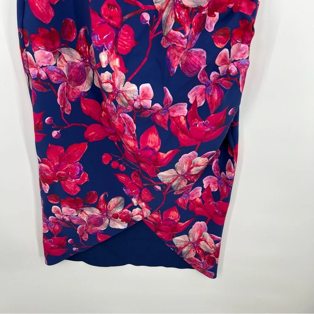 NWT Chiara Boni Sleeveless Bodycon Knee Wedding Mini Dress Cocktail Floral 48 12 - Picture 5 of 10